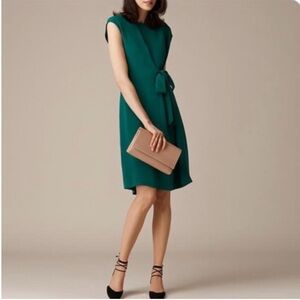 L. K. Bennett Dr Solar Silk Midi Dress In Bottle Green